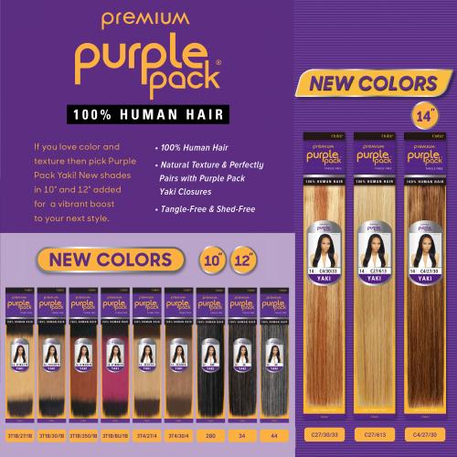 HUMAN HAIR PURPLE PACK YAKI 28"